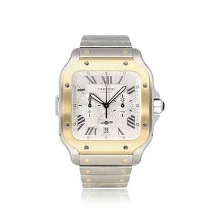 Santos de Cartier Chronograph Extra Large steel / gold | ref. 4183 | 2022 box + papers