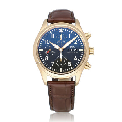 Pilot's Watch Chronograph Automatic 42 yellow gold black 2012 box + papers