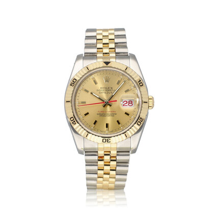 Datejust 36 Turn-o-graph steel - gold champagne red Jubilee F-serial 2005 | NEW ROLEX SERV
