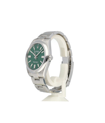 Rolex Oyster Perpetual 41 steel green domed Oyster - Bulbasaur - 2023 B+P | NEW ROLEX SERVICE