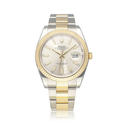 Datejust 41 steel gold silver Oyster 2019 B+P | NEW ROLEX SERVICE
