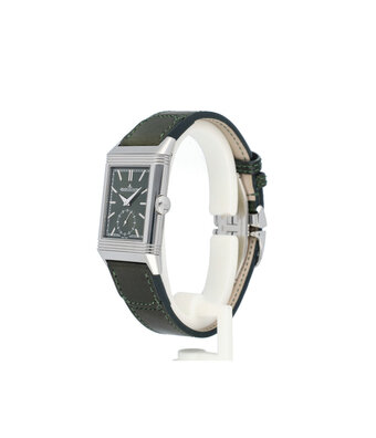 Jaeger-LeCoultre Reverso Small Seconds 46 steel green leather 2022 B+P | NEW JLC SERVICE