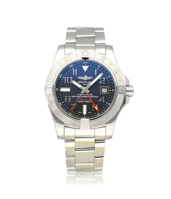 Breitling Avenger GMT 43 steel black dial 2019 B+P | NEW BREITLING SERVICE