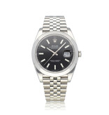 Rolex Datejust 41 steel black index domed Jubilee 2023 box + papers