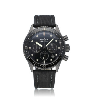 Blancpain Fifty Fathoms Bathyscaphe Chronograph Flyback 44 ceramic black 2022 box + papers
