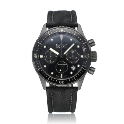 Fifty Fathoms Bathyscaphe Chronograph Flyback 44 ceramic black 2022 box + papers