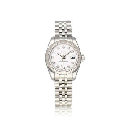 Lady-Datejust 26 steel - white gold diamond Jubilee 2007 + papers | NEW ROLEX SERVICE