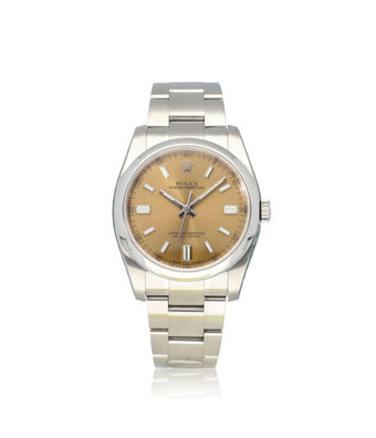 Rolex Oyster Perpetual 36 steel white grape - peach 2014 B+P | NEW ROLEX SERVICE