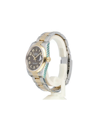 Rolex Datejust 36 steel - yellow gold brown - choco 2012 B+P | NEW ROLEX SERVICE
