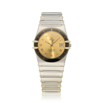 Constellation  37 steel - yellow ceramic 1987 B+P | NEW OMEGA SERVICE