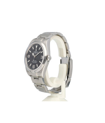 Rolex Explorer  39 steel black domed Oyster 2011 box + papers