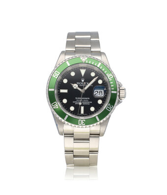 Rolex Submariner Date 40 steel Kermit - Green - Z-serial - 2006 box + papers