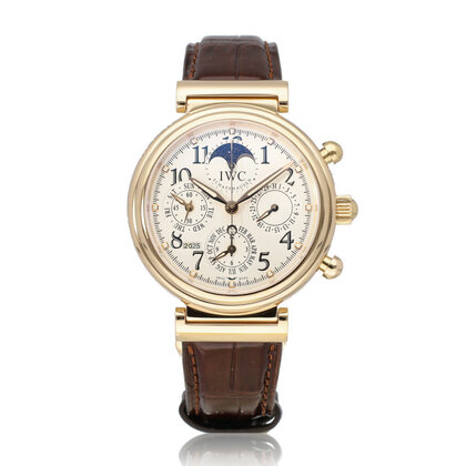 Da Vinci Perpetual Chronograph  rose gold alligator + box | NEW IWC SERVICE