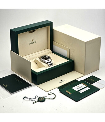 Rolex Datejust 41 steel - white gold black fluted Oyster B+P | NEW ROLEX SERVICE