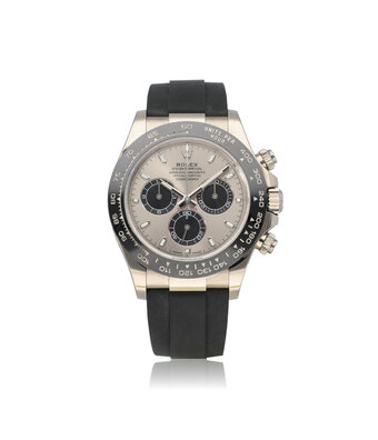 Rolex Daytona  40 white gold steel dial / grey / slate / ghost ceramic Oysterflex - rubber