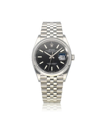 Rolex Datejust 36 steel black domed Jubilee 2022 box + papers