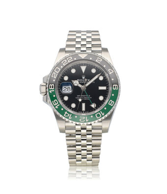 Rolex GMT-Master II 40 steel left - lefty - Sprite green Jubilee 2022 box + papers