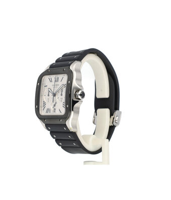 Cartier Santos de Cartier Chronograph  2023 B+P | NEW CARTIER SERVICE