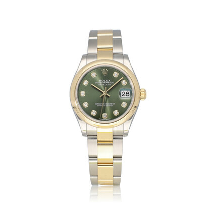 Datejust 31 steel - gold green diamond Oyster 2021 box + papers