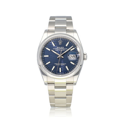 Datejust 36 steel blue motif - fluted - block Oyster 2023 box + papers