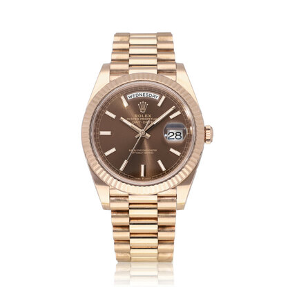 Day-Date 40 rose gold choco / brown President 2024 + papers