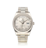 Rolex Day-Date II 41 white gold diamond - baguette President V-serial 2010 box + papers