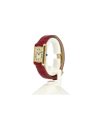 Cartier Tank Must 28 yellow gold vermeil | ref. 1613 | NEW CARTIER STRAP