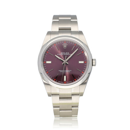 Oyster Perpetual 39 steel domed red grape Oyster 2016 box + papers
