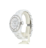 CHANEL J12 White Diamond Indicators 38 white ceramic 2019 box + papers