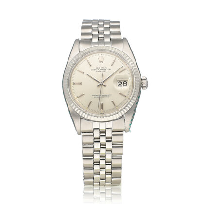 Datejust 36 steel silver pie pan Jubilee 1970 + papers | NEW ROLEX SERVICE