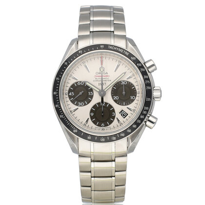 Speedmaster Date 40 steel white black - panda limited - OPEN DATE - box + papers