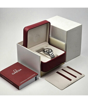 Omega Speedmaster Date 40 steel white black - panda limited - OPEN DATE - box + papers