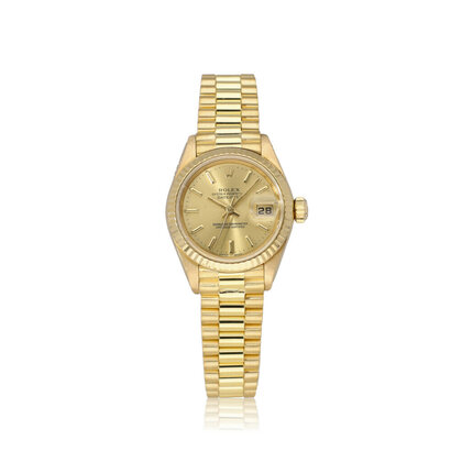Lady-Datejust 26 yellow gold champagne index tight President N-serial - 1991