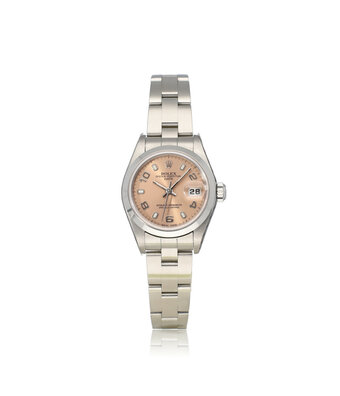 Rolex Lady-Datejust 26 steel salmon / pink 2004 B+P | NEW ROLEX SERVICE