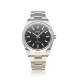 Rolex Oyster Perpetual 39 steel black domed 2019 box + papers