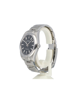 Rolex Oyster Perpetual 39 steel black domed 2019 box + papers