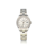 Rolex Lady-Datejust 28 steel - white gold silver index Oyster 2022 box + papers