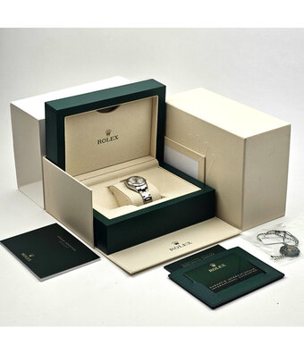 Rolex Lady-Datejust 28 steel - white gold silver index Oyster 2022 box + papers