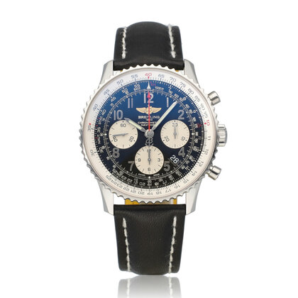 Navitimer 01 Chronograph 43 steel black leather strap 2013 B+P | NEW BREITLING SERVICE
