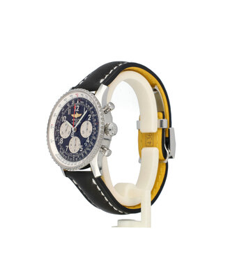 Breitling Navitimer 01 Chronograph 43 steel black leather strap 2013 B+P | NEW BREITLING SERVICE