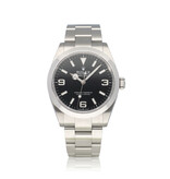 Rolex Explorer  40 steel black domed Oyster 2025 box + papers