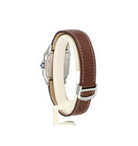 Cartier Santos de Cartier Galbée LM steel - yellow gold silver leather 1997 B+P | NEW CARTIER STR