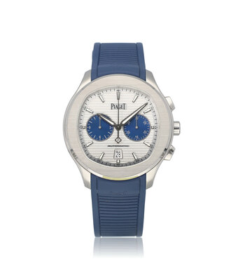 Piaget Polo  42 steel silver blue rubber | OPEN DATE | box + papers