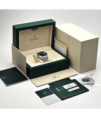 Rolex Datejust 41 steel black index domed Jubilee 2020 B+P | NEW ROLEX SERVICE