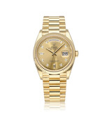 Rolex Day-Date 36 yellow gold champagne diamond President 2019 box + papers