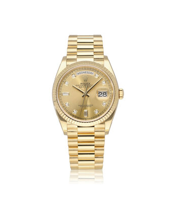 Rolex Day-Date 36 yellow gold champagne diamond President 2019 box + papers
