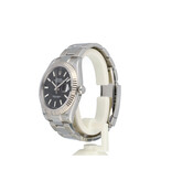 Rolex Datejust 41 steel - white gold black fluted Oyster 2023 box + papers