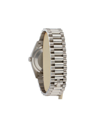 Rolex Day-Date 36 36 white gold silver dial factory diamond bezel President