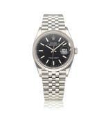 Rolex Datejust 36 steel - white gold fluted black Jubilee 2020 B+P | NEW ROLEX SERVICE