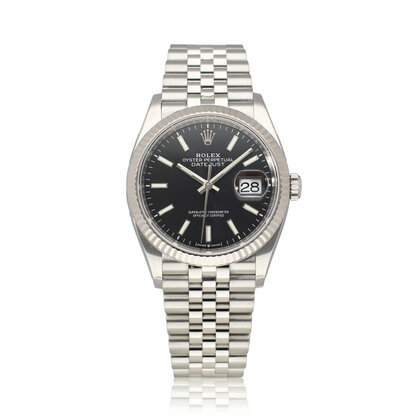 Datejust 36 steel - white gold fluted black Jubilee 2020 B+P | NEW ROLEX SERVICE